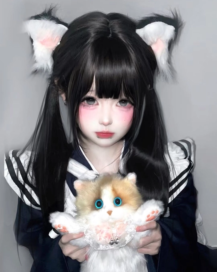 Ảnh gái xinh cosplay mèo đen cuốn hút