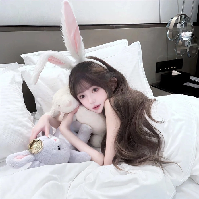 Ảnh gái xinh cosplay thỏ đen tinh nghịch