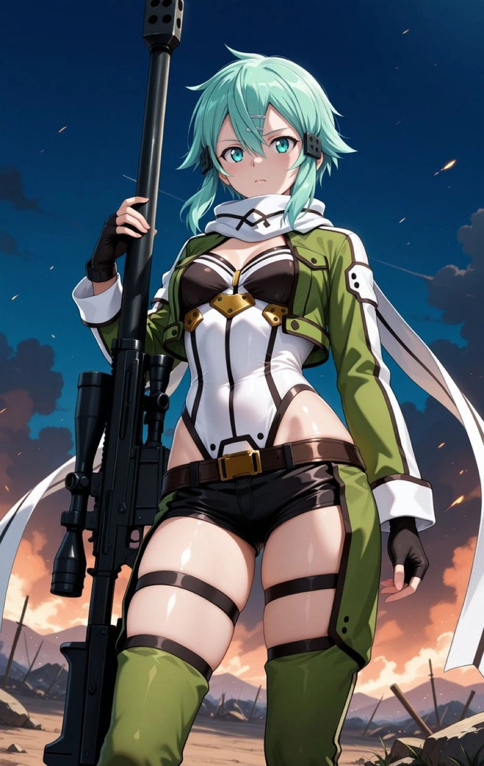 Asada Sinon ánh mắt kiên định