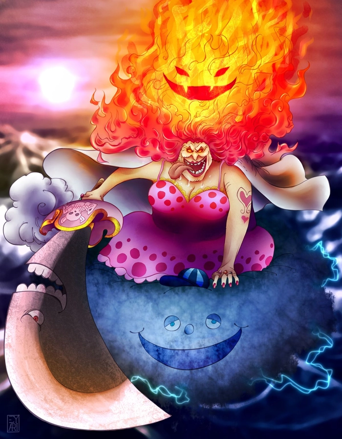 Hình Big Mom ngầu rực lửa