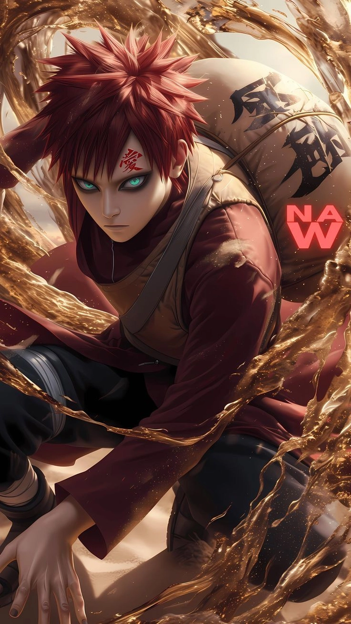 Hình ảnh Gaara trong Naruto đầy bản lĩnh