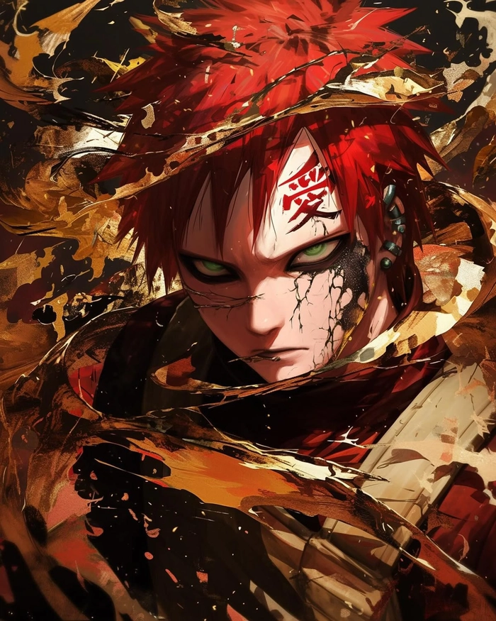 Hình ảnh Gaara trong Naruto để lại ấn tượng mạnh