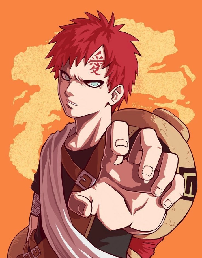 Hình ảnh Gaara trong Naruto với phong cách trầm