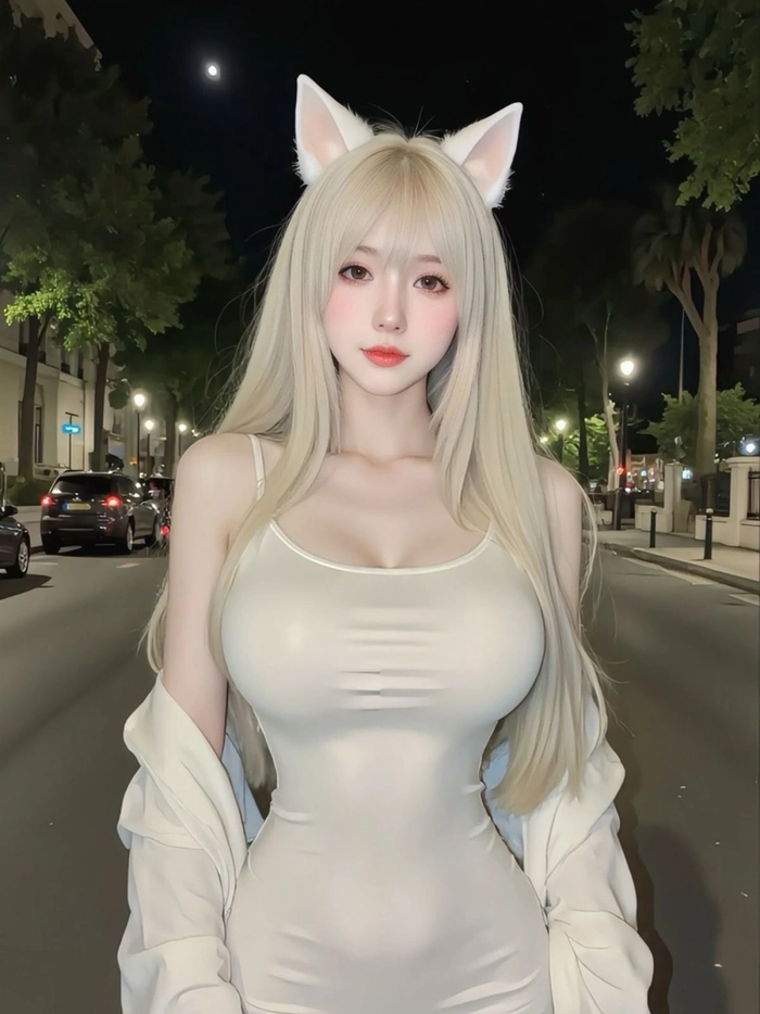 Hình ảnh gái xinh cosplay mèo tươi sáng