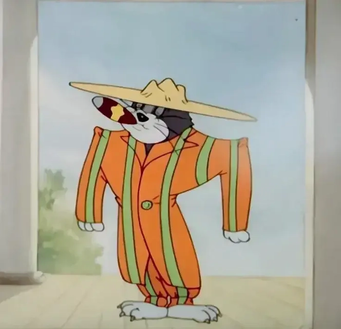 Mèo mặc vest meme phong thái điềm tĩnh