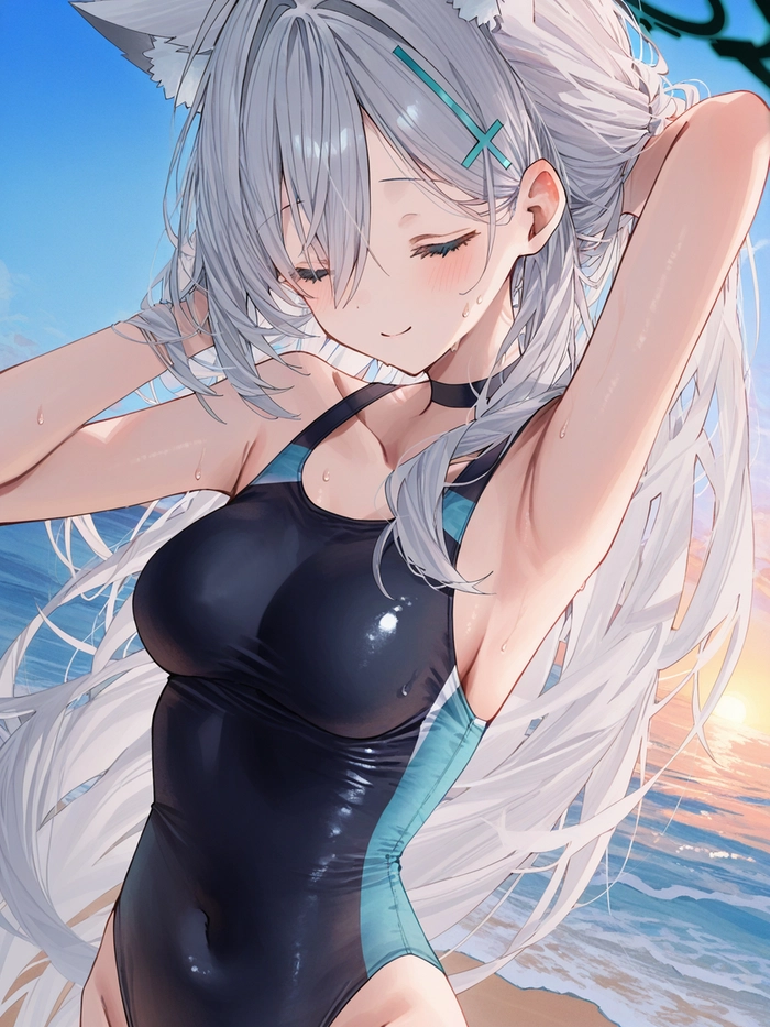 Sunaookami Shiroko anime phong cách lạnh