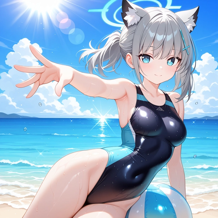 Sunaookami Shiroko swimsuit nhẹ nhàng