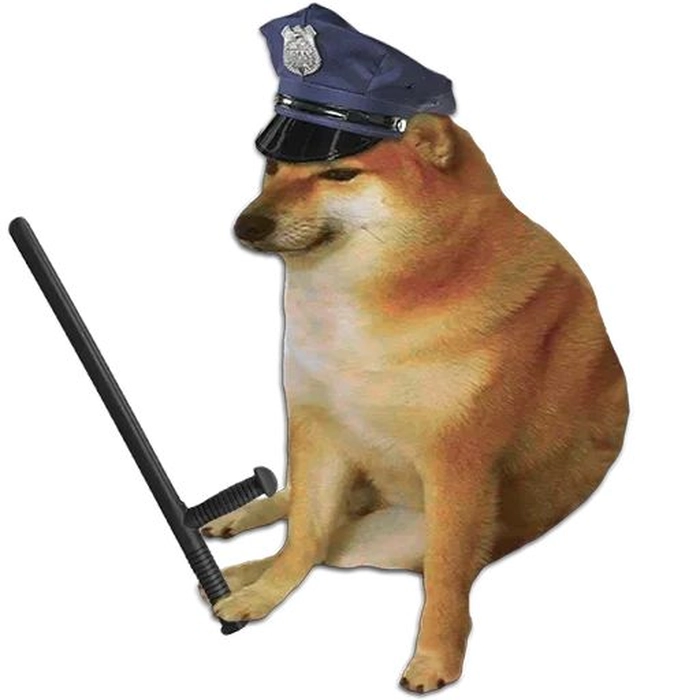 Ảnh meme chó cầm gậy nhìn hiền mà không hiền