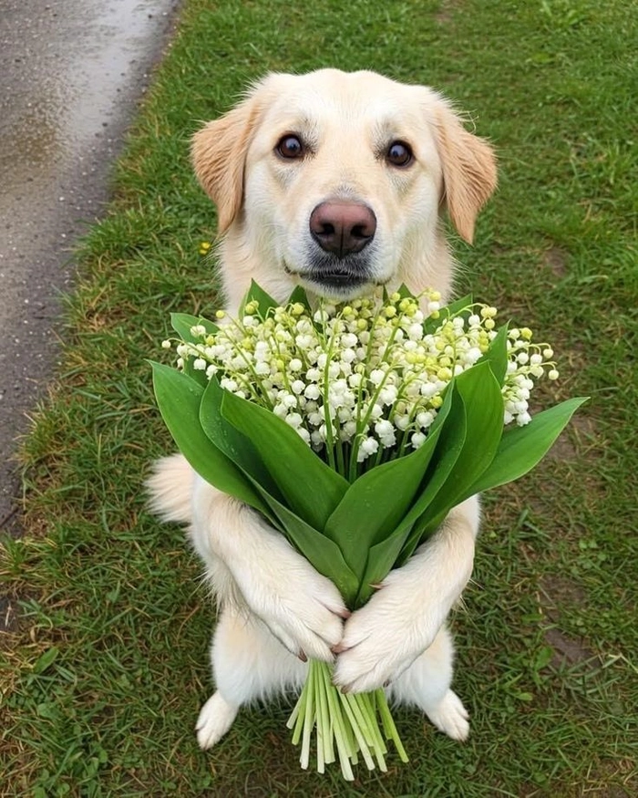 Ảnh meme chó ngậm hoa hợp chia sẻ kín