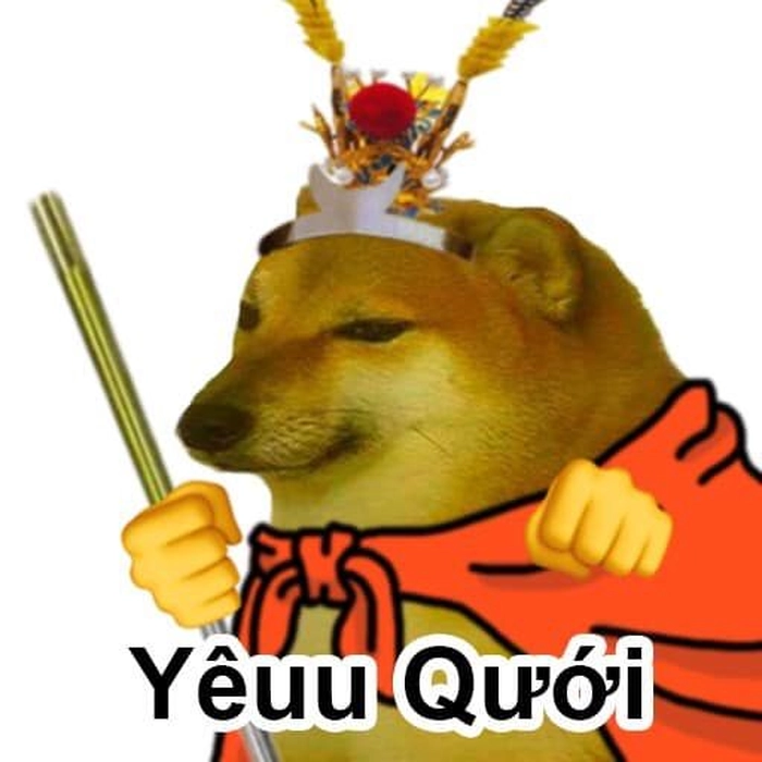 Chó cầm gậy meme dùng đúng lúc rất duyên