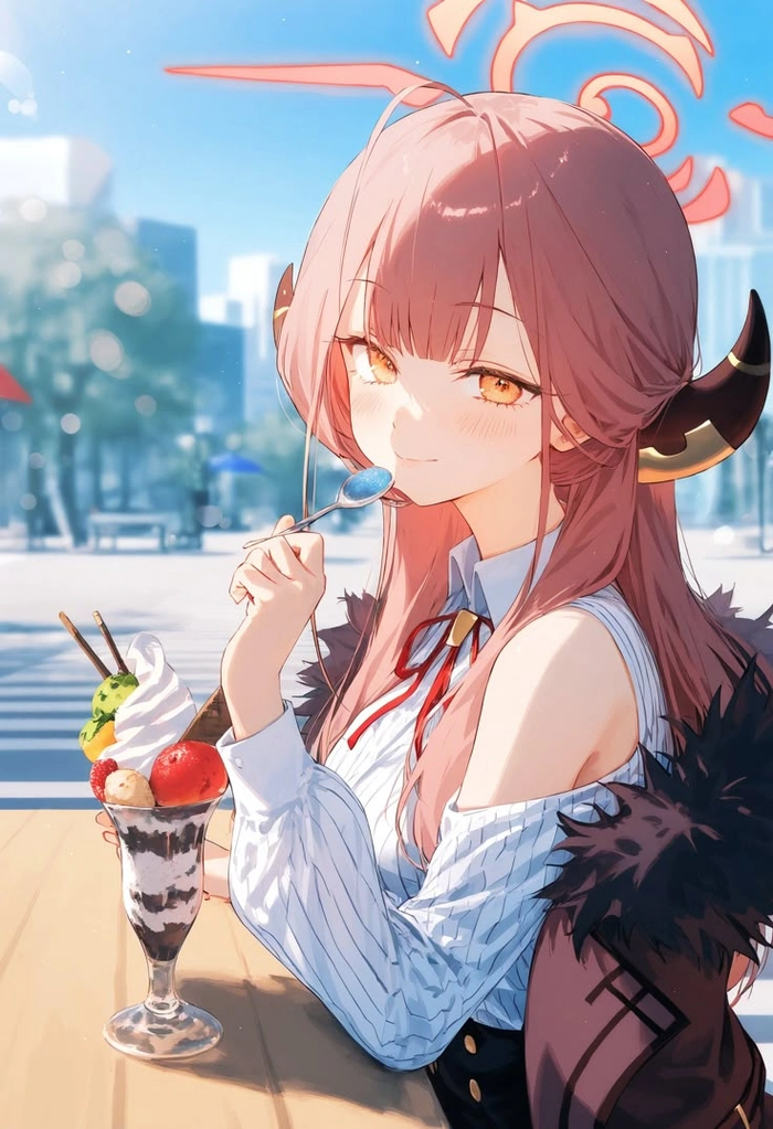 Hình nền Rikuhachima Aru phong cách nhẹ nhàng