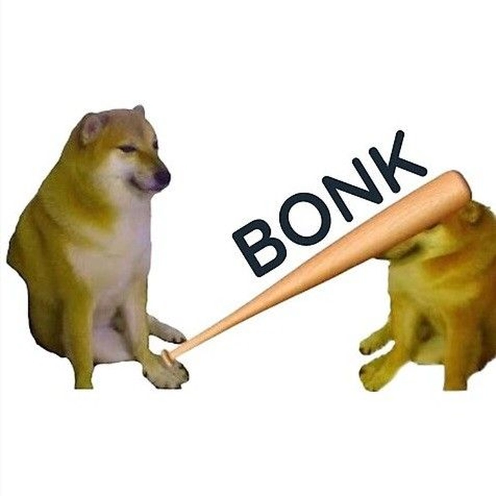 Meme chó cầm gậy cho tình huống có chuyện