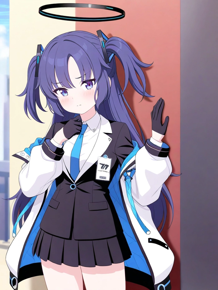 Wallpaper Blue Archive Yuuka phong cách tối giản