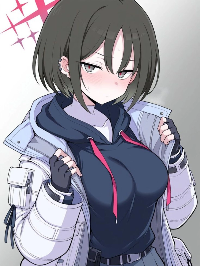 Misaki Blue Archive phong cách anime tối giản