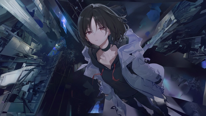 Misaki Blue Archive phong cách anime trầm lắng